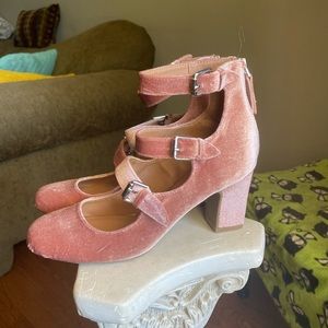 suede pink heels